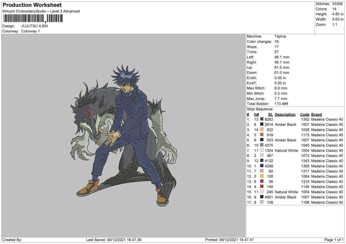 Jujutsu K Embroidery File 4 size