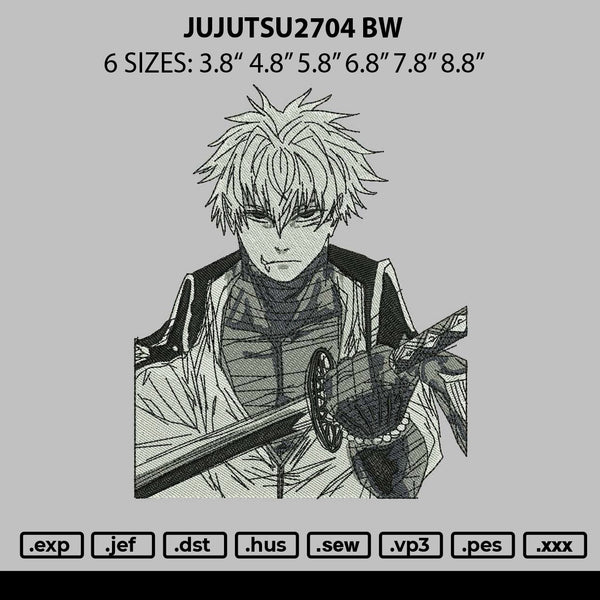 Jujutsu2704 Bw Embroidery File 6 sizes