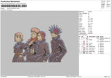 Jujutsu Grup Embroidery File 4 size