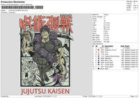 Jujutsu2701 Embroidery File 6 sizes