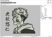 Jujutsu Kaisen BW Embroidery File 4 size