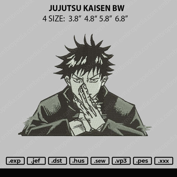 Jujutsu Kaisen BW Embroidery File 4 size