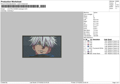 Jujutsu K Embroidery File 6 sizes