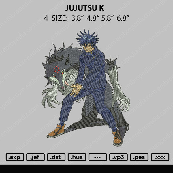 Jujutsu K Embroidery File 4 size