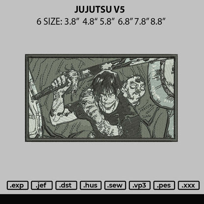 Jujutsu V5 Embroidery File 6 sizes