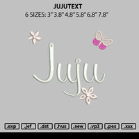 Jujutext Embroidery File 6 sizes