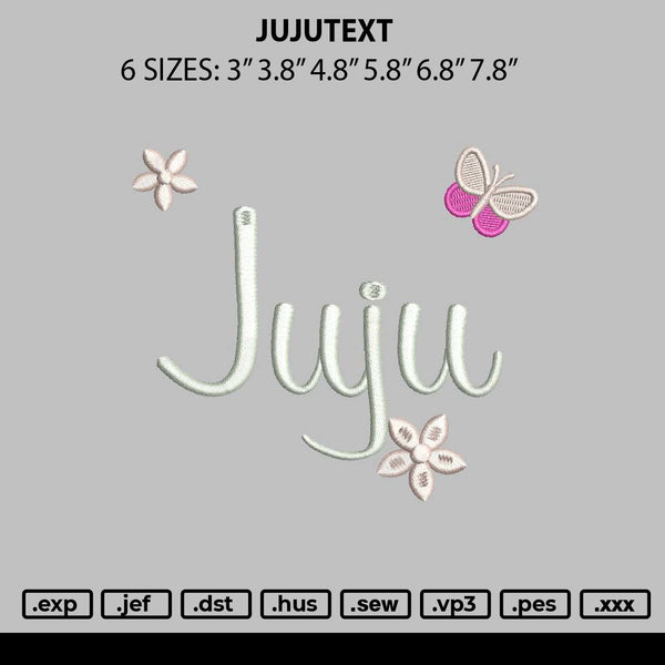 Jujutext Embroidery File 6 sizes