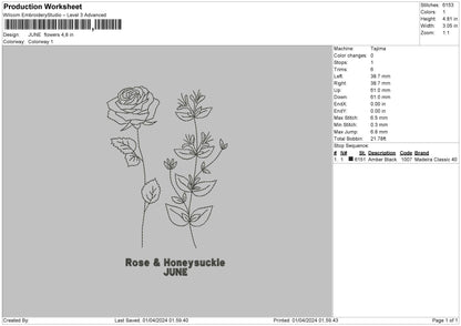 June Flo Embroidery File 6 sizes