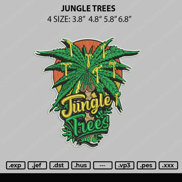 Jungle Trees Embroidery File 4 size