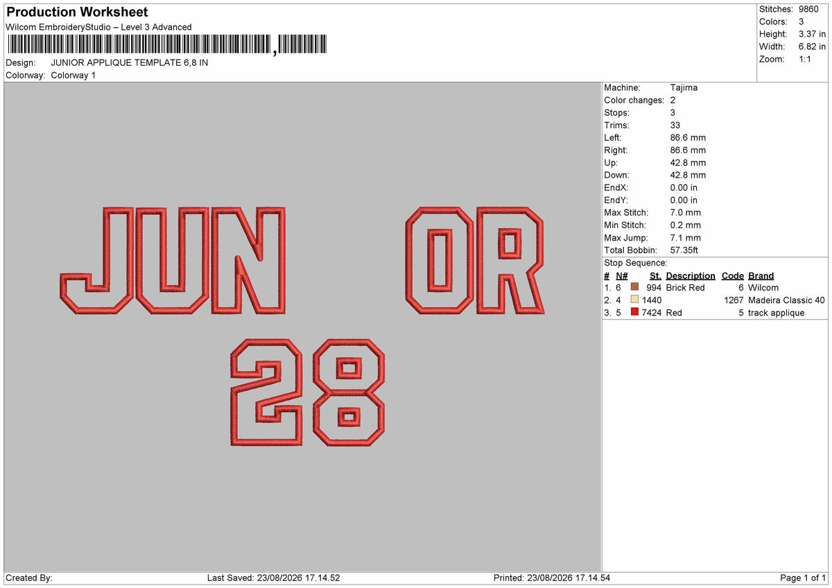 Junior Applique Template Embroidery Machine Design File 6 sizes