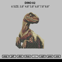 Dino 02 Embroidery File 6 sizes