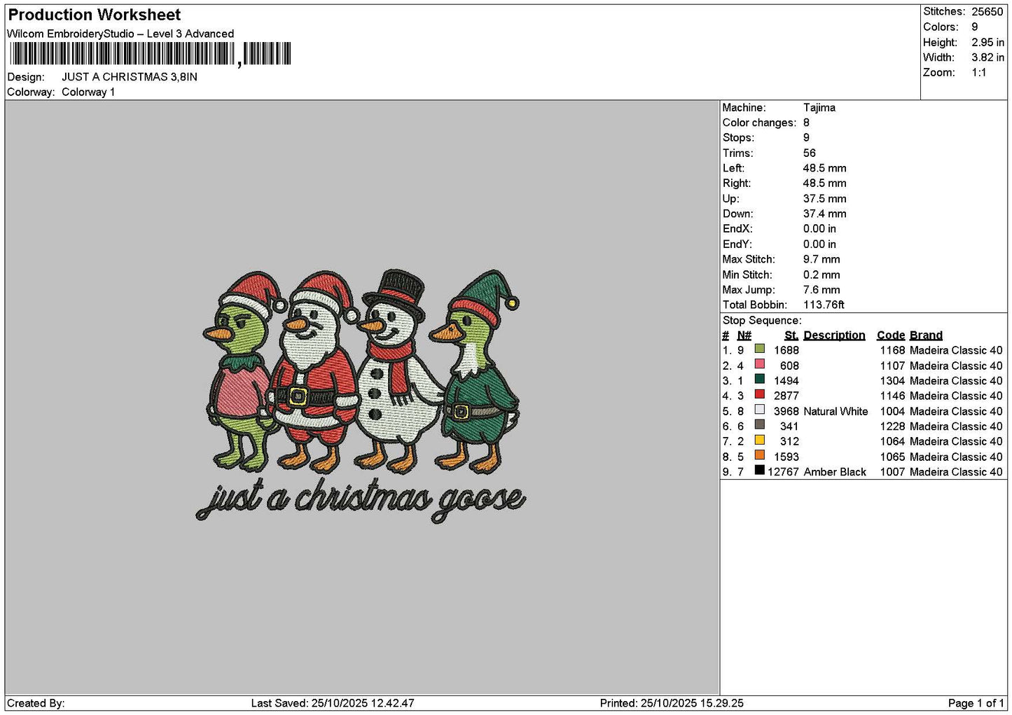 Christmastext 2510 Embroidery File 6 sizes