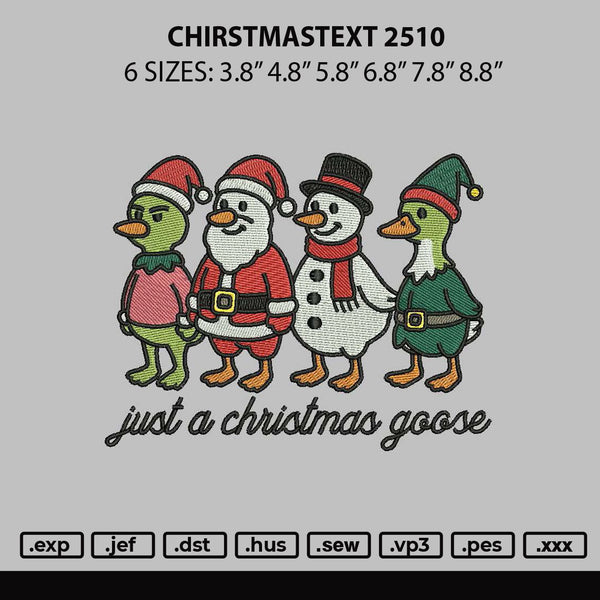 Christmastext 2510 Embroidery File 6 sizes