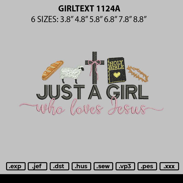 Gilrtext 1124 Embroidery File 6 sizes