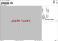 Just Do It Swoosh Embroidery File 4 sizes