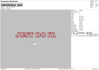 Just Do It Swoosh Embroidery File 4 sizes