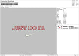 Just Do It Swoosh Embroidery File 4 sizes