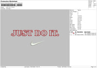 Just Do It Swoosh Embroidery File 4 sizes