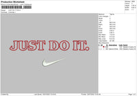 Just Do It Swoosh Embroidery File 4 sizes