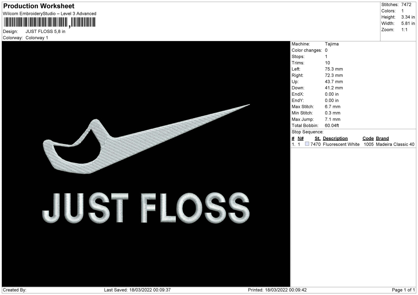 Just Floss Embroidery File 4 size
