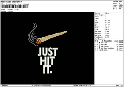 Smoke 1104 Embroidery File 6 sizes