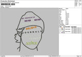 Justicetext 01 Embroidery File 6 sizes