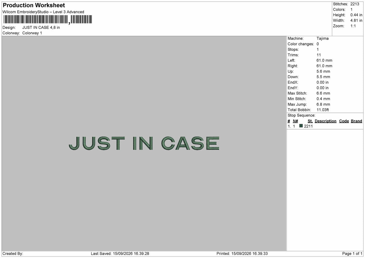 Case Text Embroidery Machine Design File 6 sizes