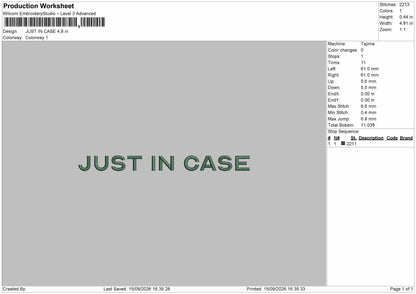 Case Text Embroidery Machine Design File 6 sizes