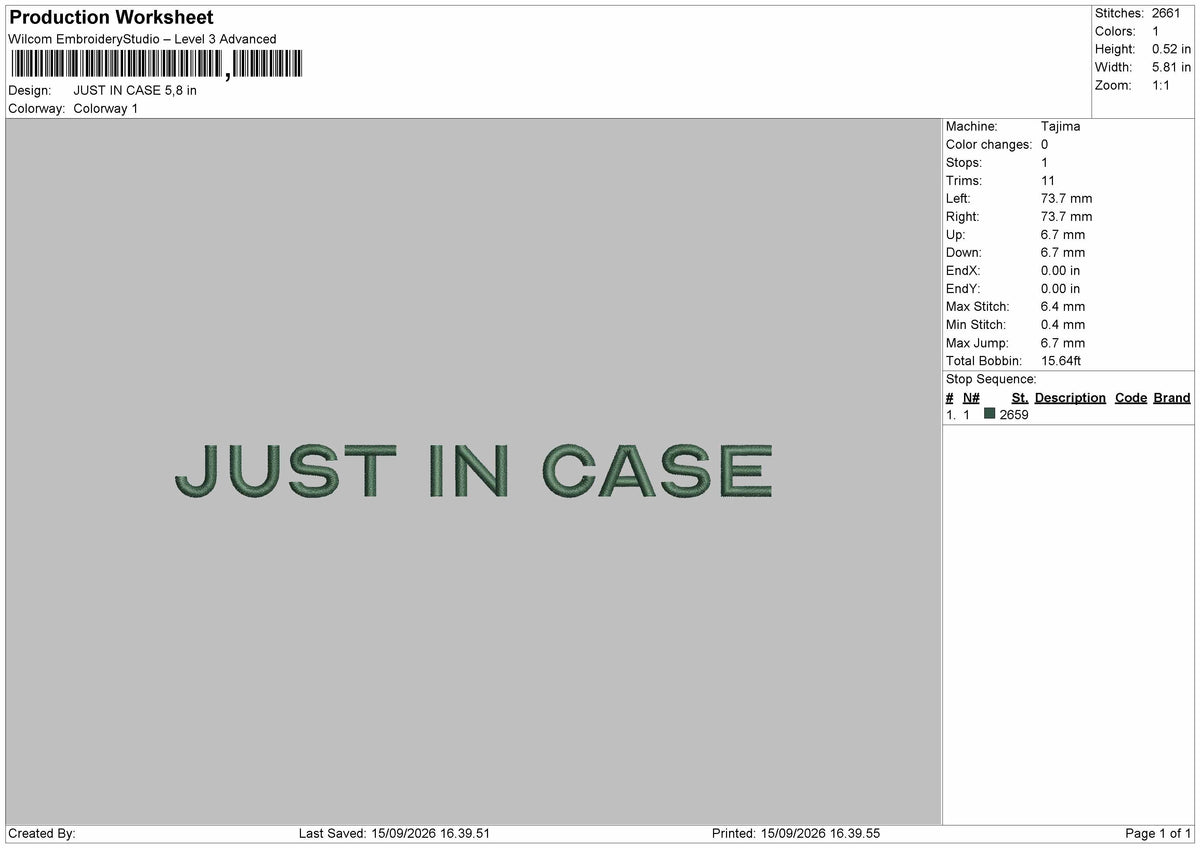 Case Text Embroidery Machine Design File 6 sizes