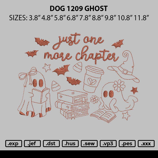 Outline Ghost Embroidery File 6 sizes
