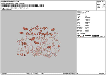 Outline Ghost Embroidery File 6 sizes