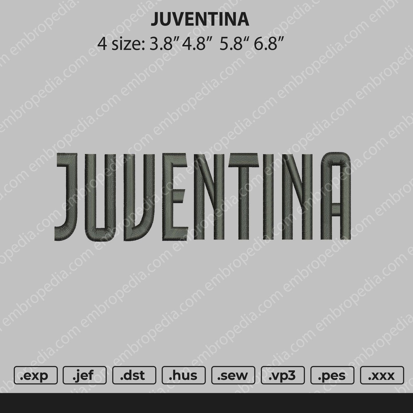 Juventina Embroidery File 4 size