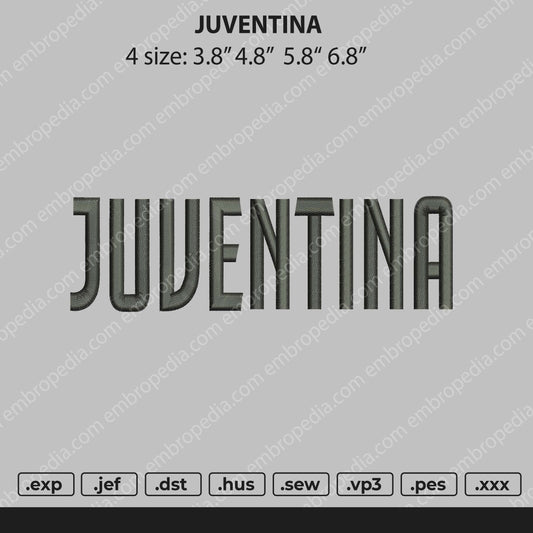 Juventina Embroidery File 4 size