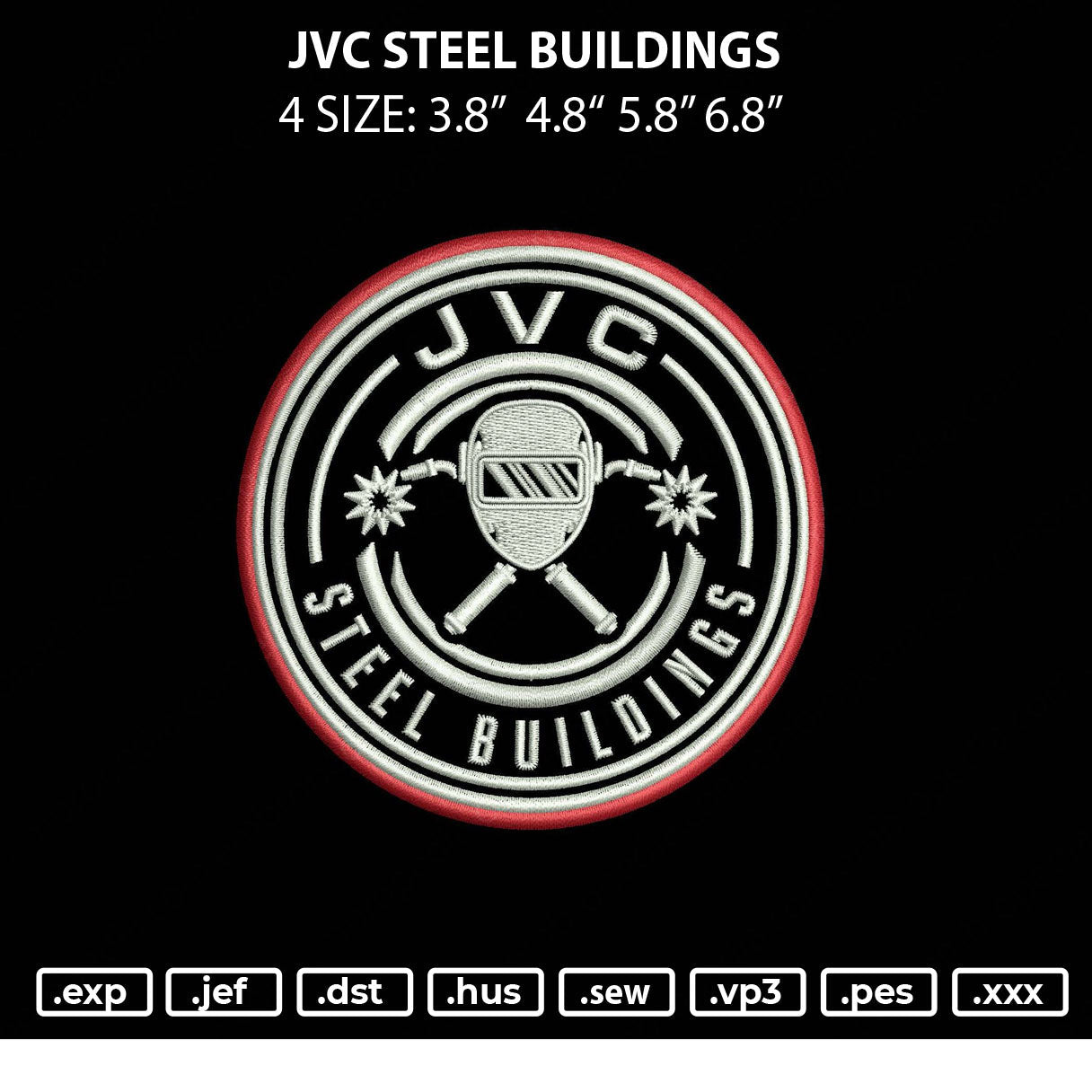 JVC Steel Buildings Embroidery File 4 size