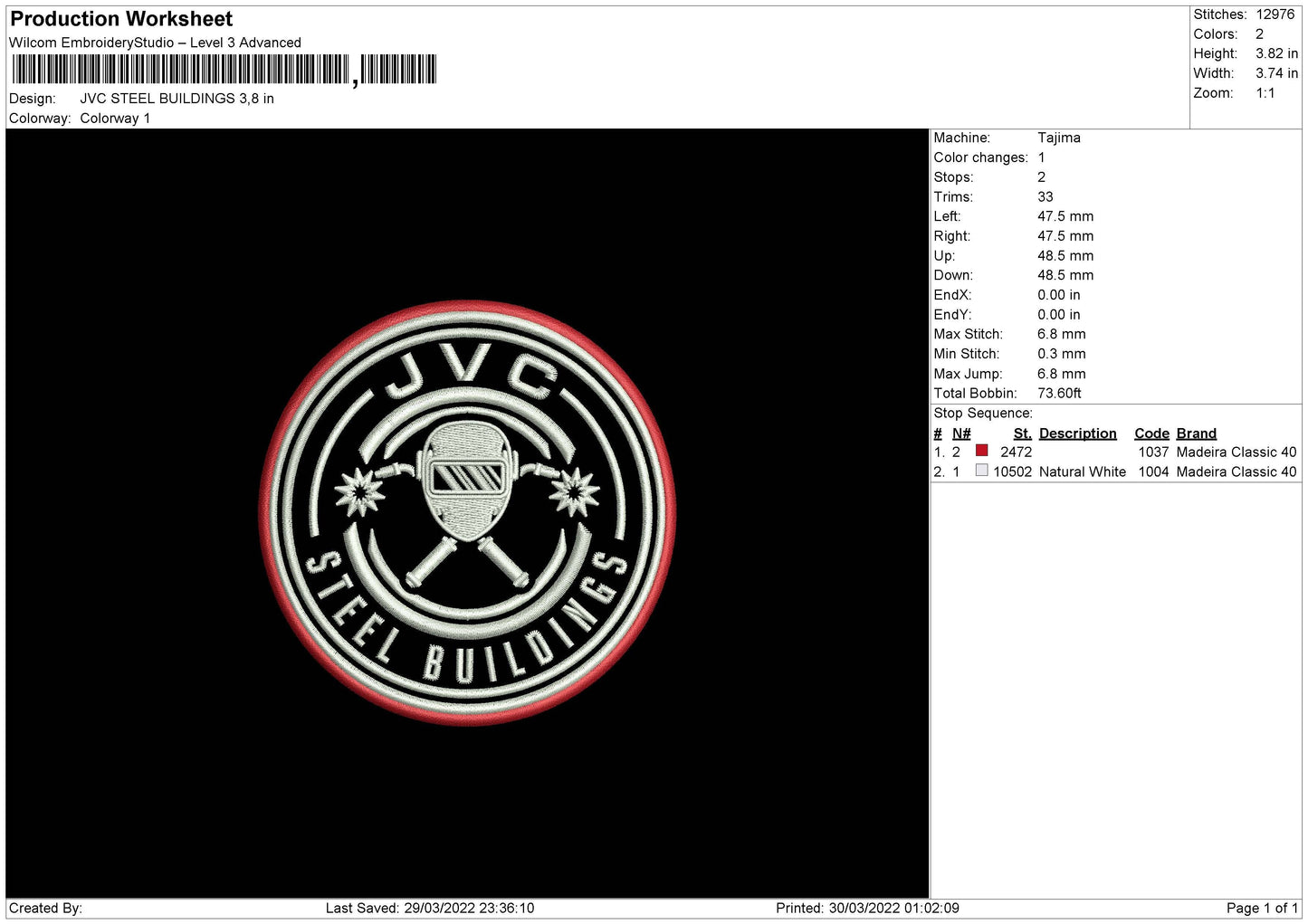 JVC Steel Buildings Embroidery File 4 size
