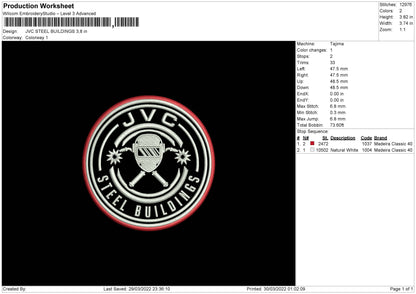 JVC Steel Buildings Embroidery File 4 size