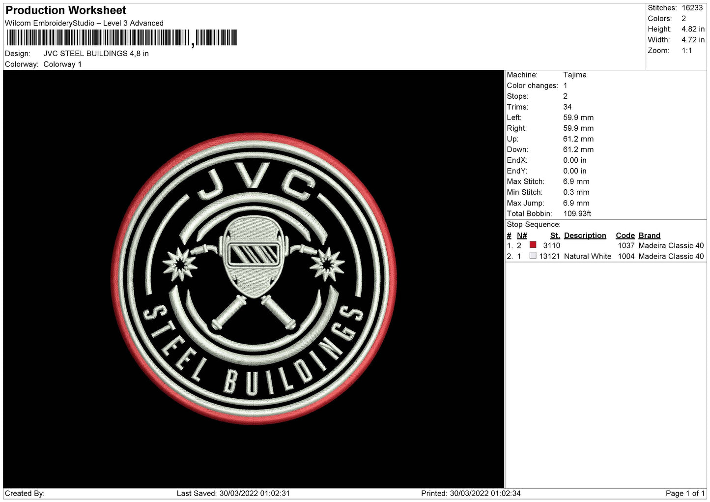 JVC Steel Buildings Embroidery File 4 size