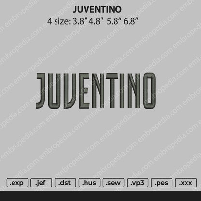 Juventino Embroidery File 4 size