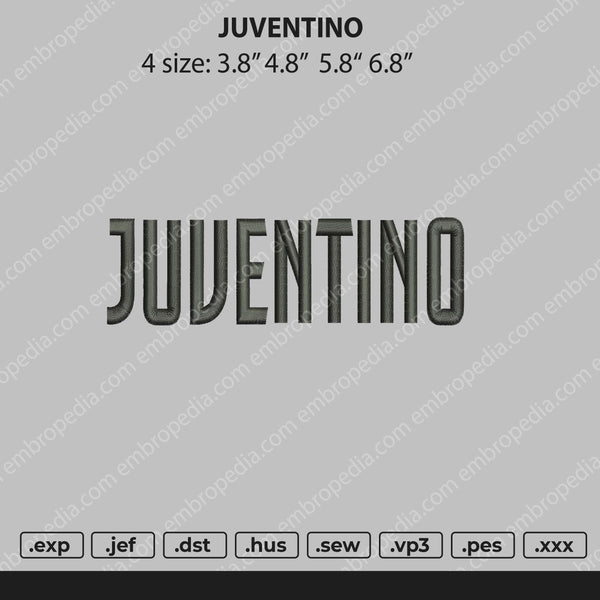 Juventino Embroidery File 4 size