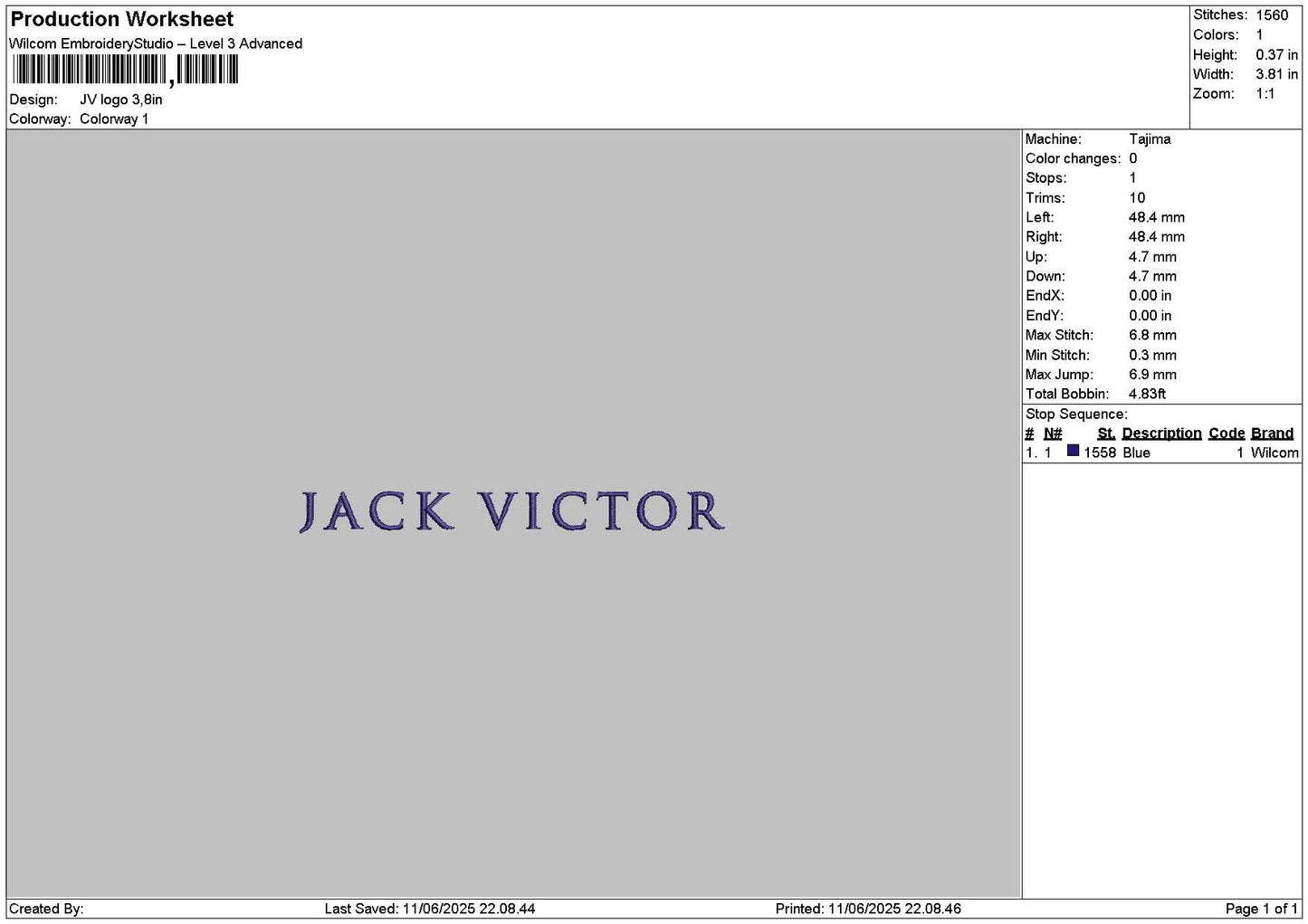 Jacktext 01 Embroidery File 6 sizes