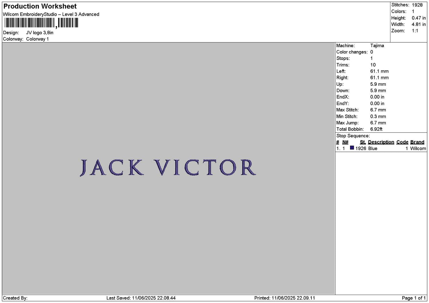 Jacktext 01 Embroidery File 6 sizes