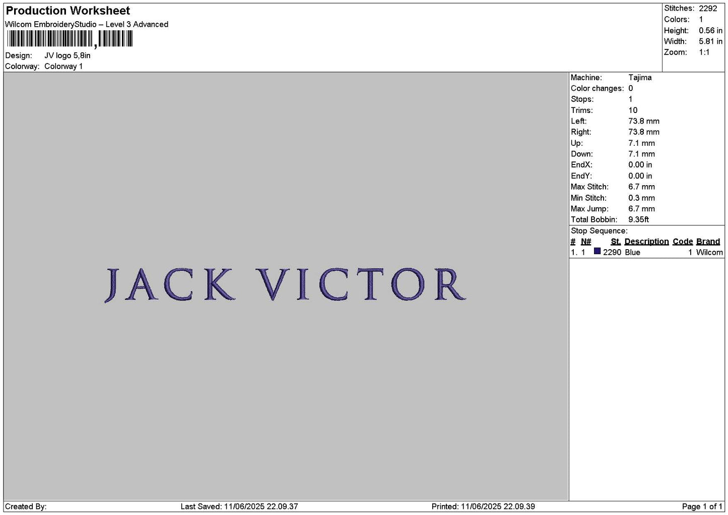 Jacktext 01 Embroidery File 6 sizes