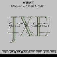 Jxetext Embroidery File 6 sizes