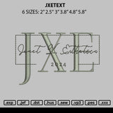 Jxetext Embroidery File 6 sizes