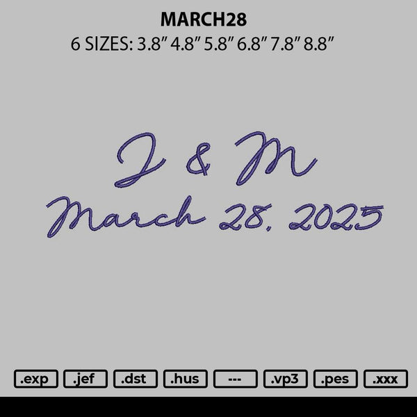March28 Embroidery File 6 sizes