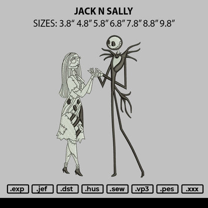 Jack N Sally Embroider File 6 sizes