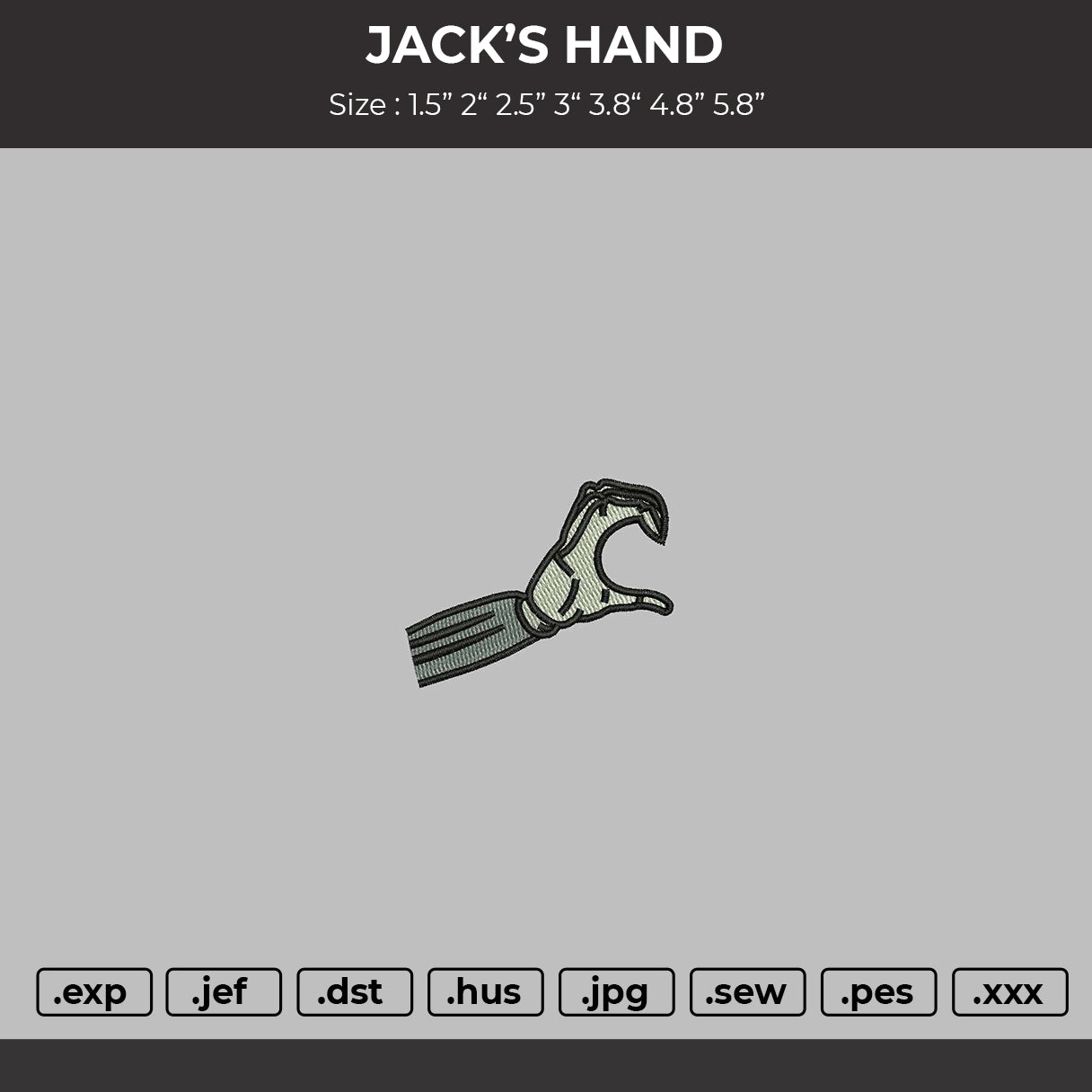 Jack's hand Embroidery File 6 sizes (Copy)