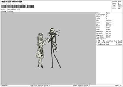 Jack N Sally Embroider File 6 sizes