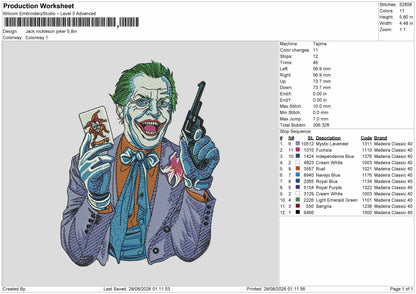 Joker 2808 Embroidery Machine Design File 6 sizes