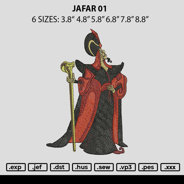 Jafar 01 Embroidery File 6 sizes